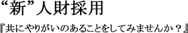 イメージ："新"人材採用